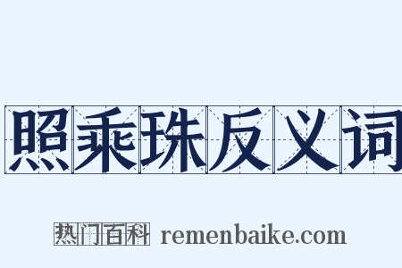 照乘珠反义词是什么意思的图片